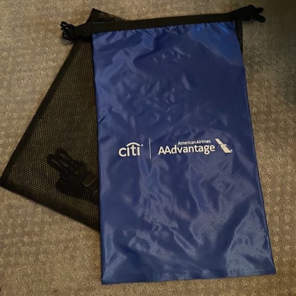 New American Airlines AAdvantage Wet Dry Bag for Swimsuit Beach Pool Travel Blue